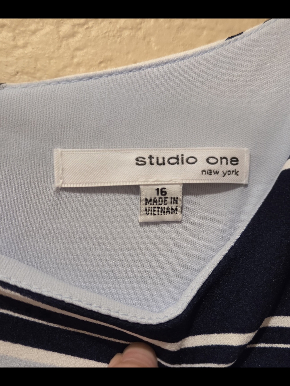 Sleeveless Navy & Light Blue Striped Midi Dress - Picture 5 of 7
